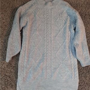 Francesca's Collections Light Blue Knit Dress